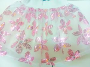 Kids Costumes to Hire - SKIRT - pink sequin flowers - GIRL